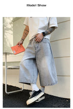 Men's Vintage High Waist Wide Leg Denim Jeans for Casual Wear