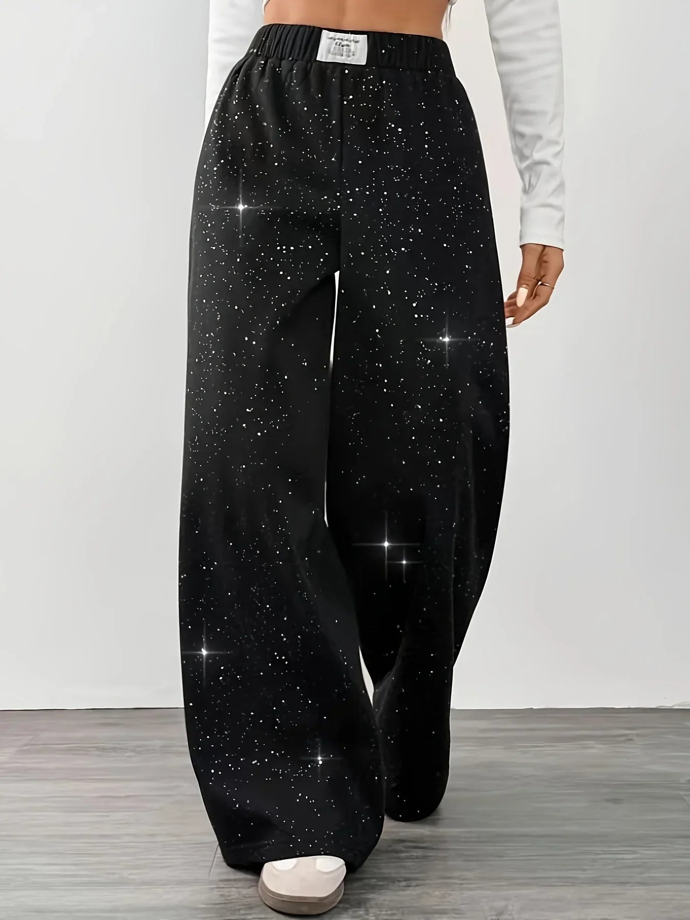Casual Women's Floor Length Knit Pants in Polyester