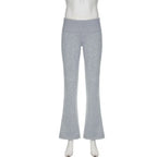Flare Bootcut Pants for Women - Slim Low-Waisted Design