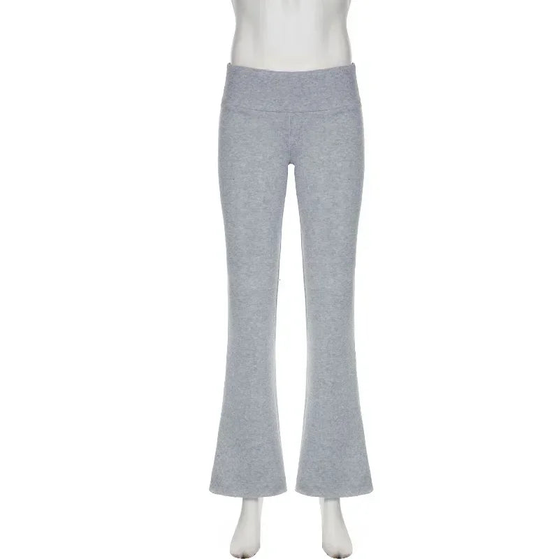 Flare Bootcut Pants for Women - Slim Low-Waisted Design