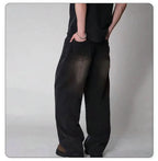 Loose Wide Leg Jeans for Men in Black and Gray