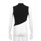 Y2K Women’s Sleeveless Knit Crop Top - Fitted & Stretchy