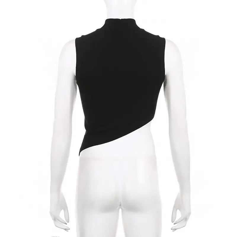Y2K Women’s Sleeveless Knit Crop Top - Fitted & Stretchy