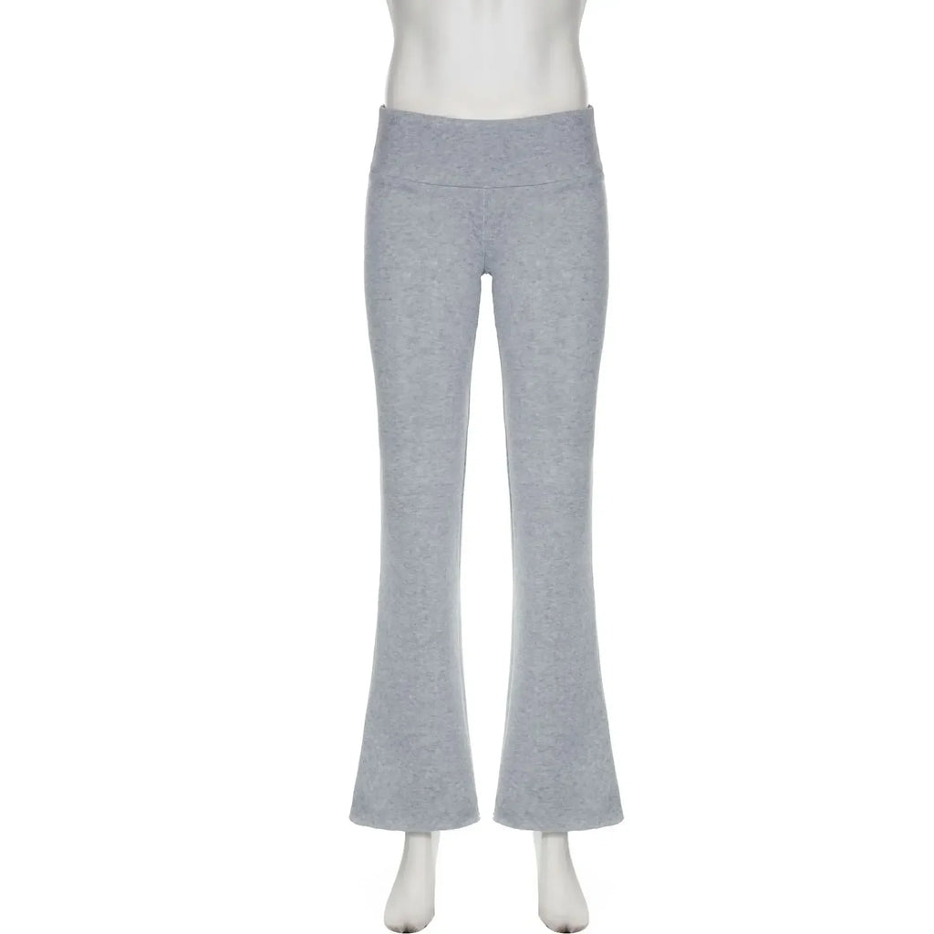 Flare Bootcut Pants for Women - Slim Low-Waisted Design