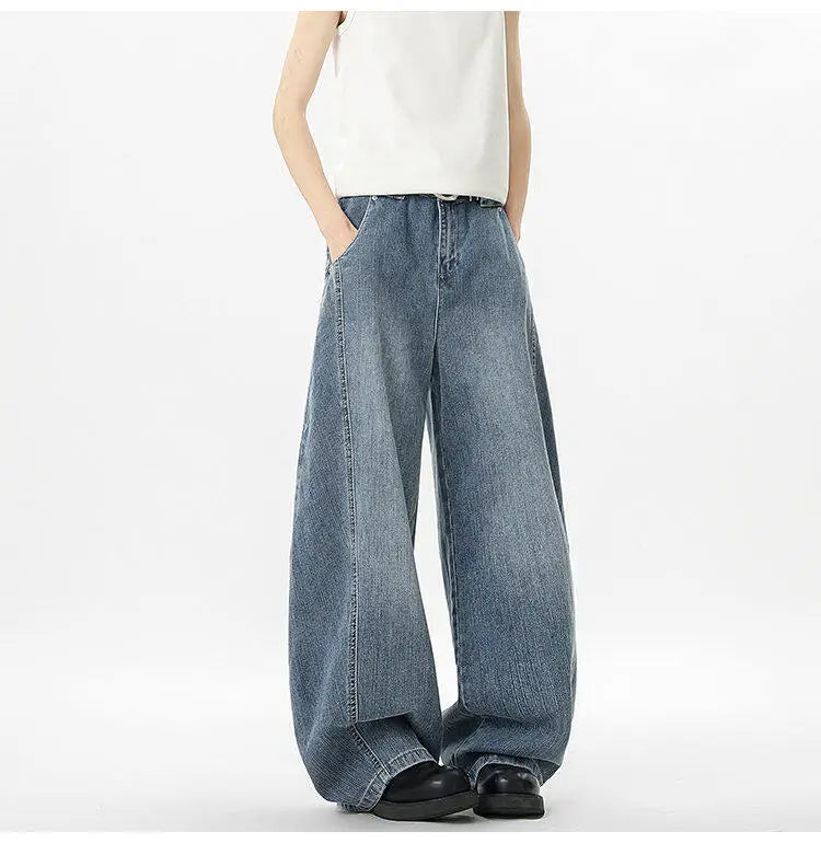 IEFB Wide Leg Baggy Men's Denim Pants - Summer Style