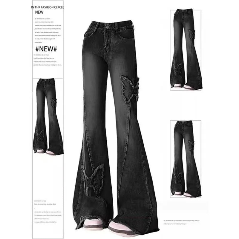 High Waist Vintage Slim Micro-flare Jeans for Women