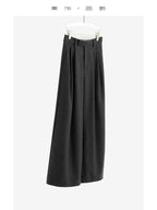 Wool Wide-Leg Trousers for Women - Casual Party Pants
