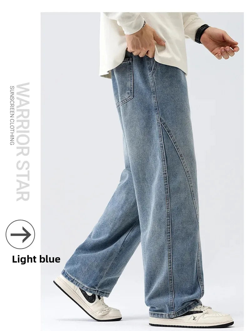Men's Casual Loose Straight Jeans - 100% Cotton