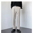 Men's White Baggy Wide Pants for Casual Spring Wear