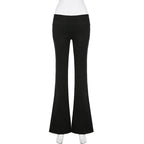 Flare Bootcut Pants for Women - Slim Low-Waisted Design