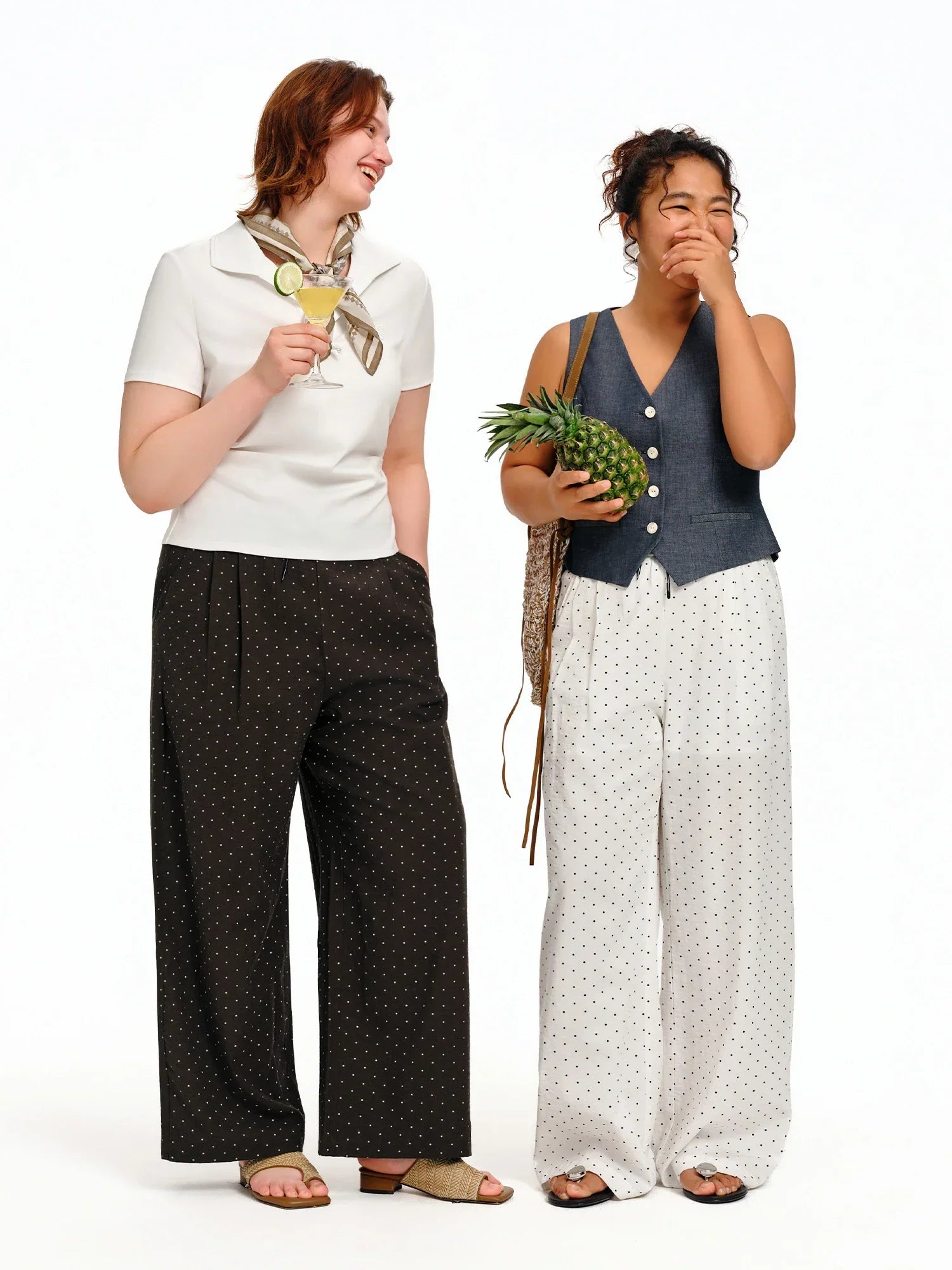 DUSHU Women’s High Waist Wide Leg Pants for Summer