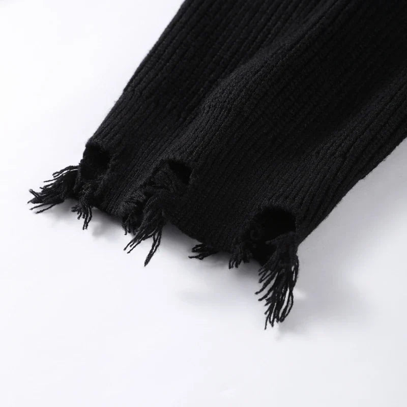 Oversized Letter Jacquard Knit Pullover for Women