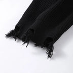 Oversized Letter Jacquard Knit Pullover for Women