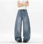 IEFB Wide Leg Baggy Men's Denim Pants - Summer Style