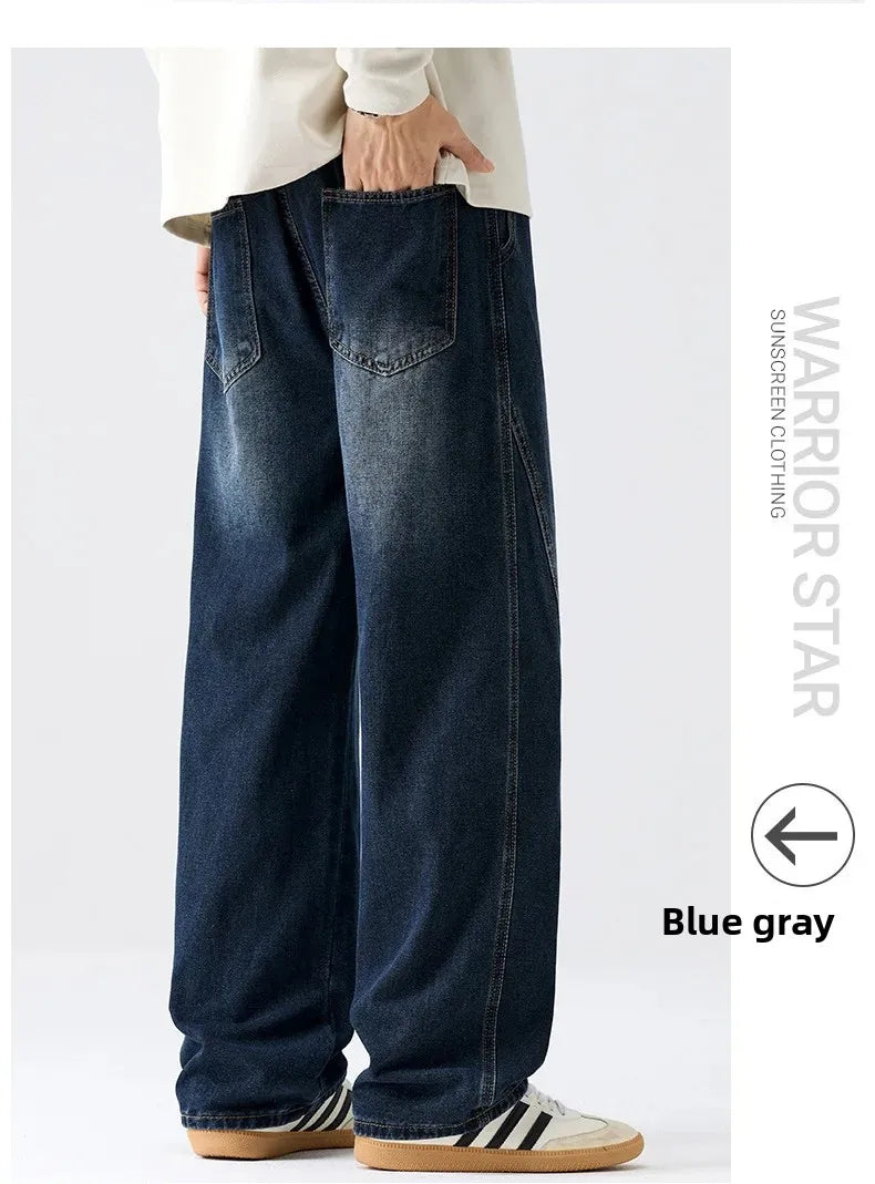 Men's Casual Loose Straight Jeans - 100% Cotton