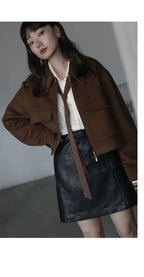 Korean Oversized Blouse with Detachable Tie for Women