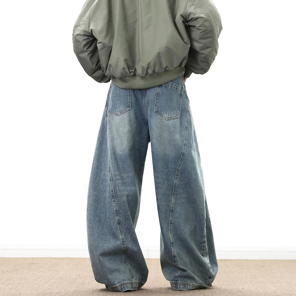 Men's Wide Leg Denim Jeans for Casual Streetwear