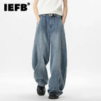IEFB Wide Leg Baggy Men's Denim Pants - Summer Style