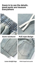 Men's Casual Loose Straight Jeans - 100% Cotton