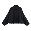 Women's Zippered Bat Sleeve Casual Jacket in Polyester