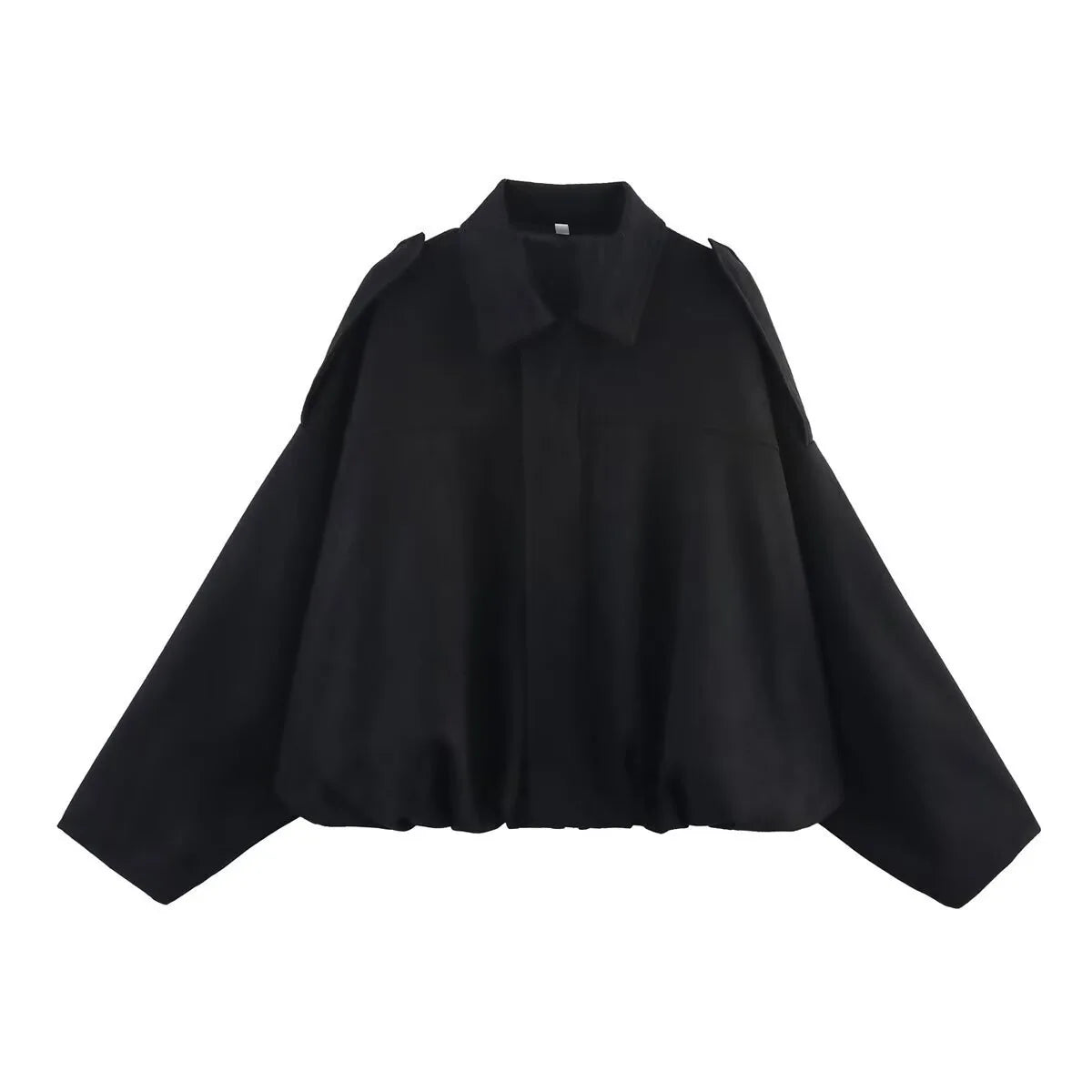 Women's Zippered Bat Sleeve Casual Jacket in Polyester