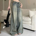 Y2K High Waist Loose Jeans for Women - Retro Vintage Style
