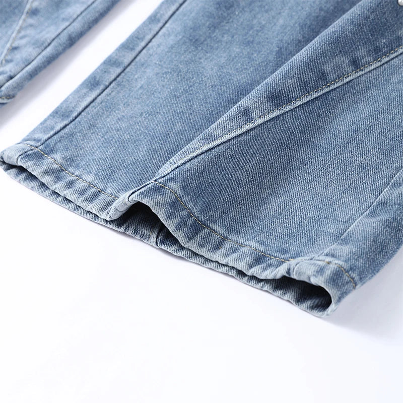 Blue High Waist Wide Leg Jeans for Women