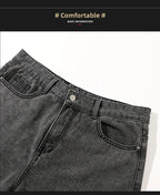 Loose Polyester Men's Jeans for Casual Spring and Autumn