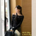 Cropped Off Shoulder Knitted Pullover for Women