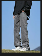 Loose Polyester Men's Jeans for Casual Spring and Autumn