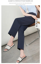High-Waisted Lightweight Cropped Pants for Women