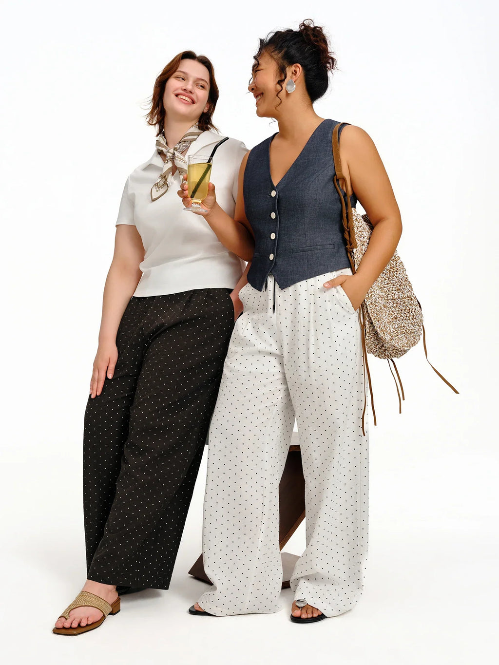 DUSHU Women’s High Waist Wide Leg Pants for Summer