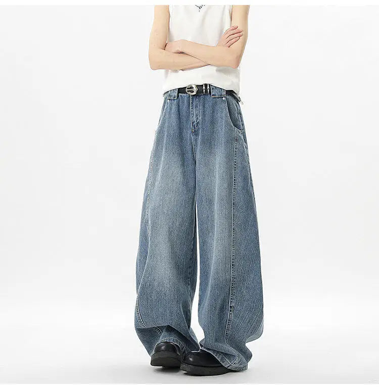 IEFB Wide Leg Baggy Men's Denim Pants - Summer Style