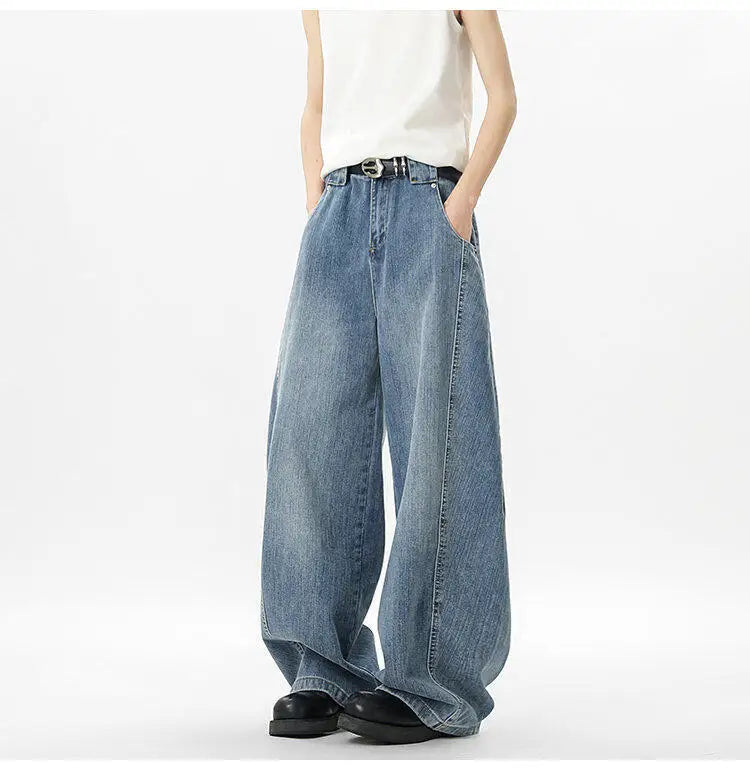 IEFB Wide Leg Baggy Men's Denim Pants - Summer Style