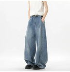 IEFB Wide Leg Baggy Men's Denim Pants - Summer Style