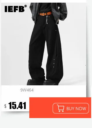 IEFB Wide Leg Baggy Men's Denim Pants - Summer Style