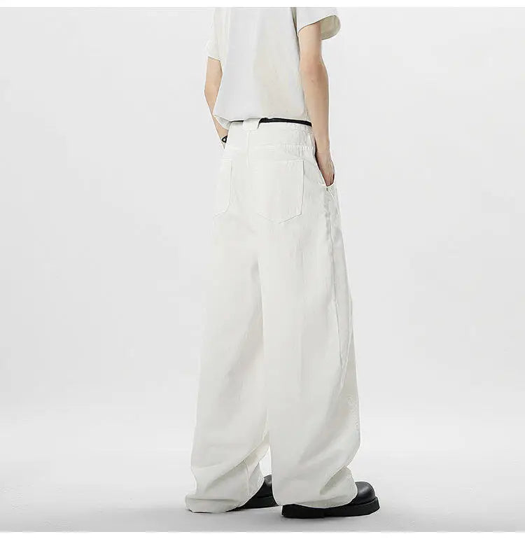 IEFB Wide Leg Baggy Men's Denim Pants - Summer Style